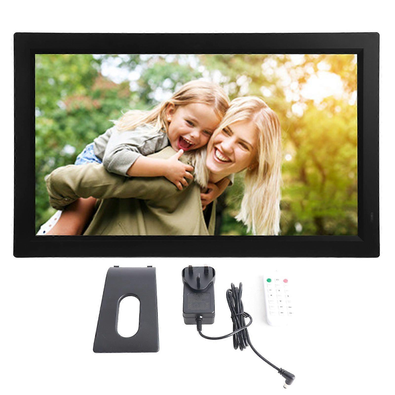 21.5in 1080P Digital Picture Frame Smart Photo Frames with Remote Control Support Picture Music Movie Slideshow Black