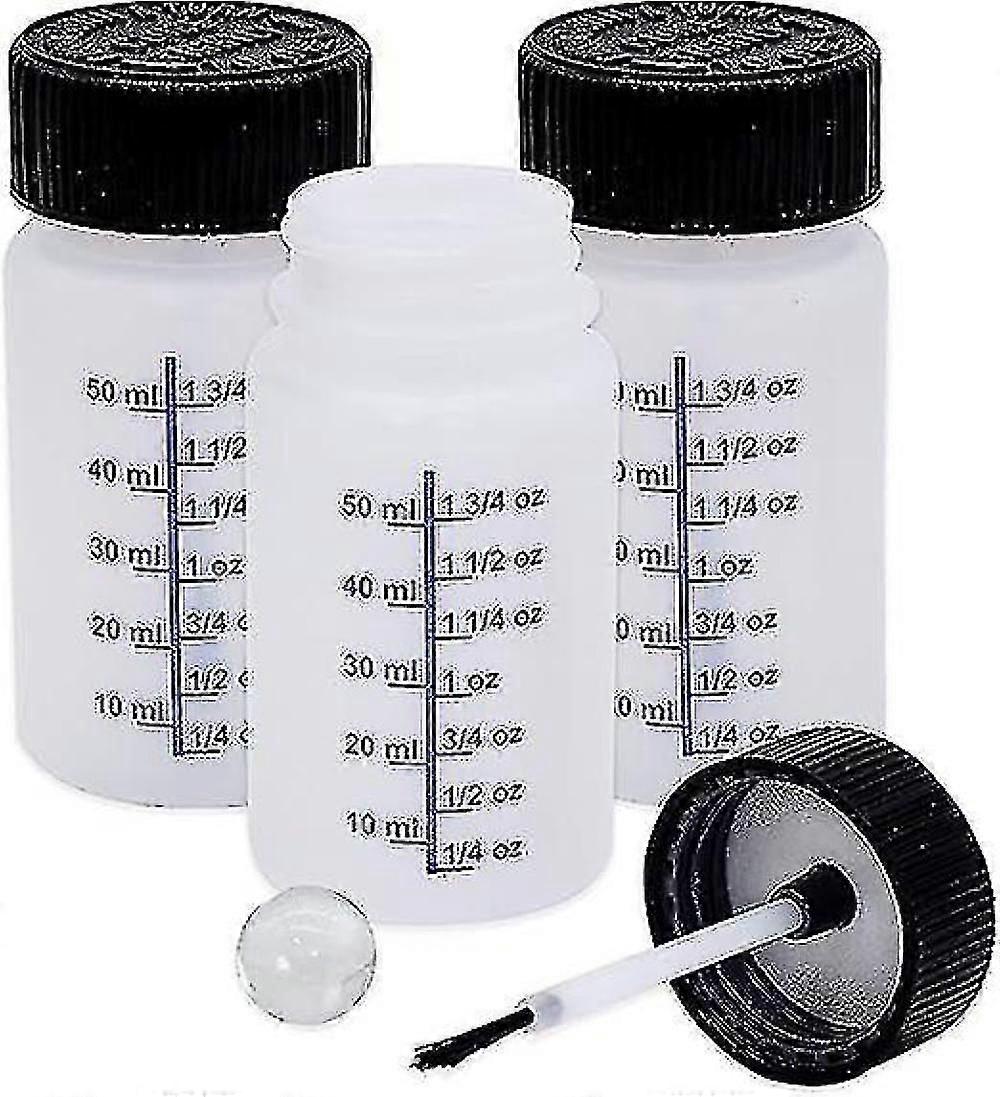 Paint touch up kit with applicator and reusable bottles
