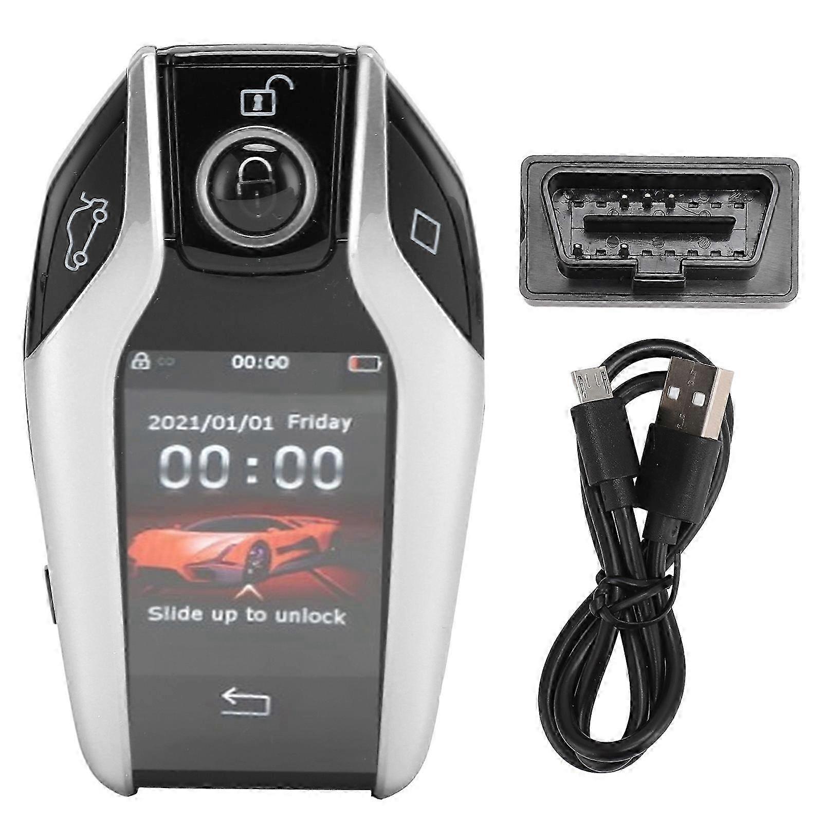 2025 Car Smart Keyless Entry LCD Touch Screen Remote Control Anti Lost Key Fob for One Button Start Car