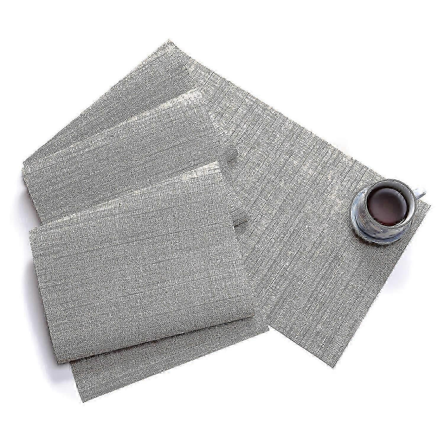 Table Runner Bamboo Texture Heat Insulation PVC Wedding Party Dining Table Runner for Bar--Khaki