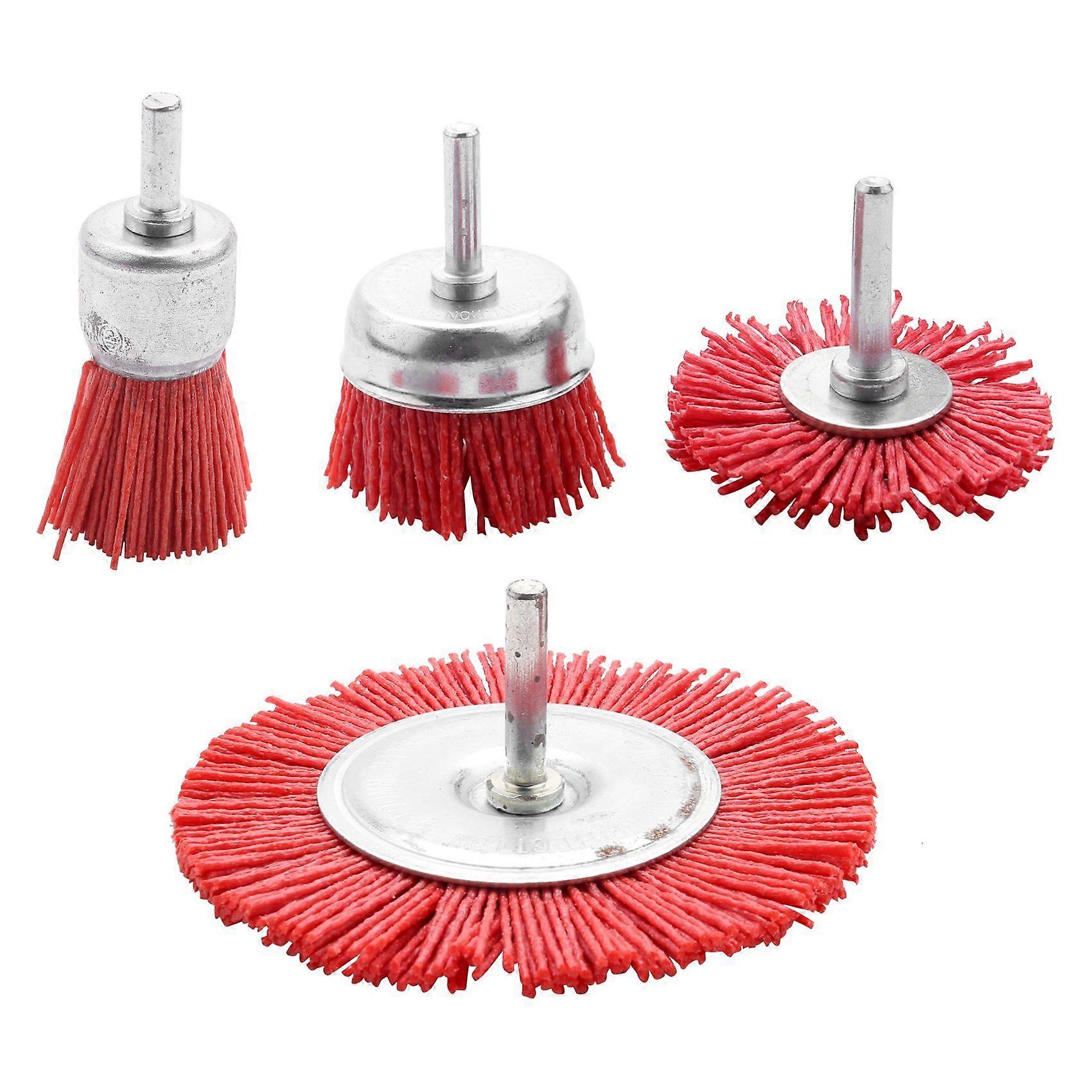 4db nylon filament csiszolóhuzal csésze kefe nylon végkefe készlet fúrószerszámhoz 1/4 hüvelykkel