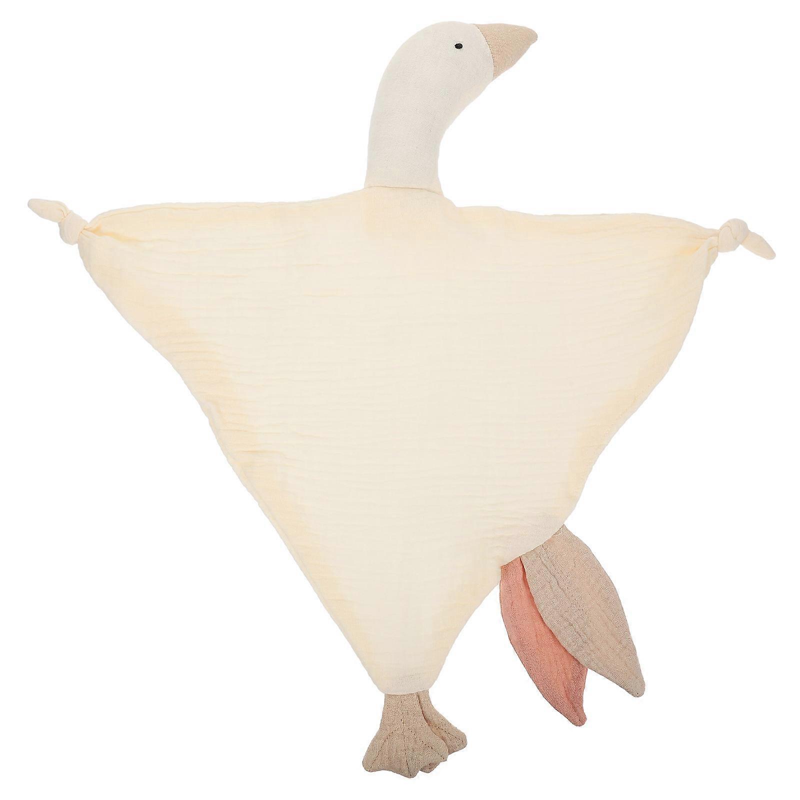 Toddler Soothing Towel Swan Shape Baby Soothing Toddler Decorative Ivory White 42.00X41.00X2.60CM Nap Time 1Set