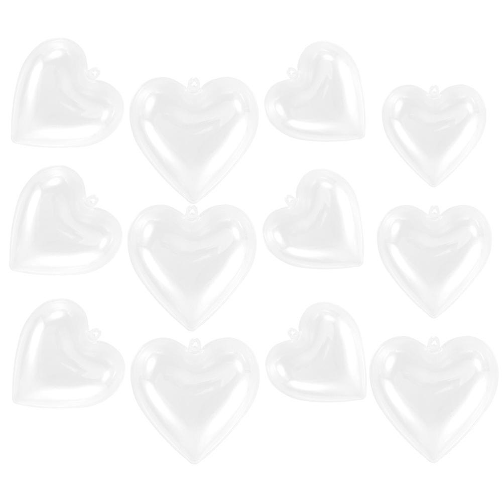 a polished and professional product description based on your input:

 

**12pcs Plastic Fillable Heart Shaped Ornament Balls – DIY Christmas Tree