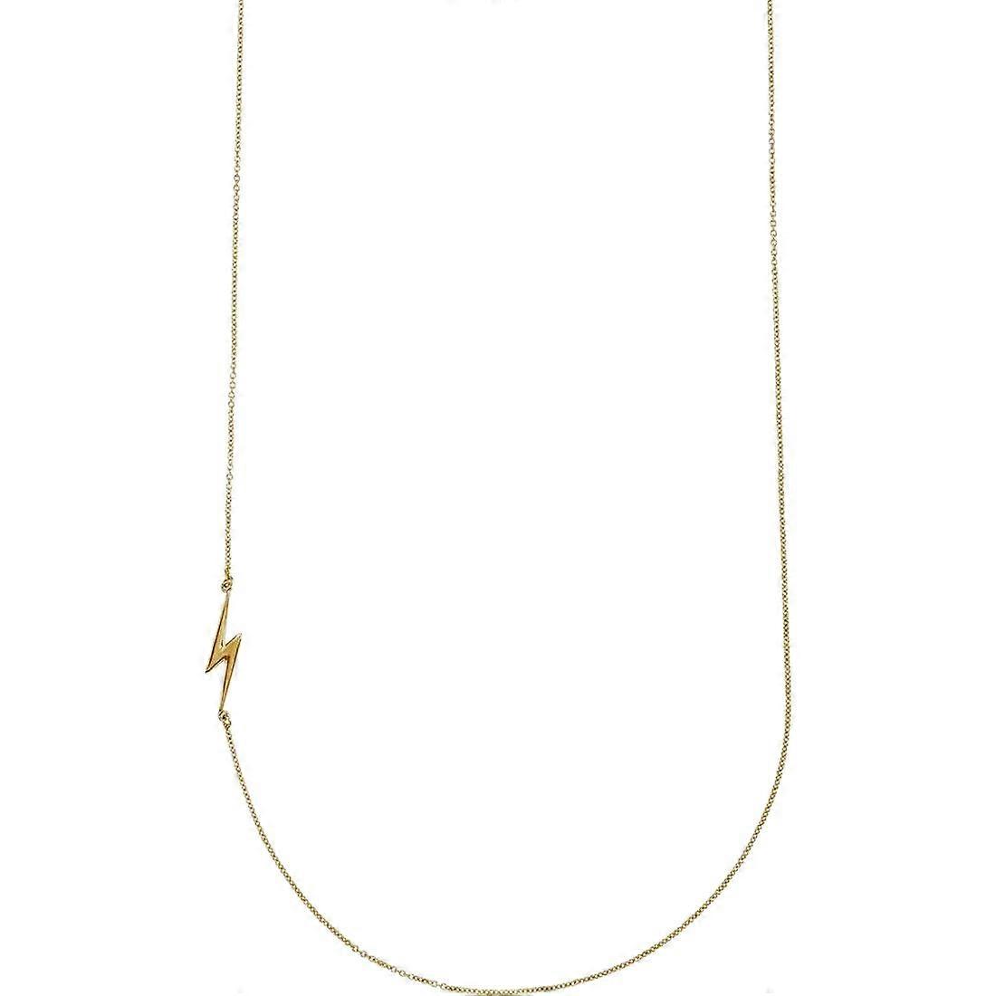 Or jaune 14 carats 23,3 x 6,2 mm poli éclair Collier Collier pendentif pour femme - Longueur : 16 à 18