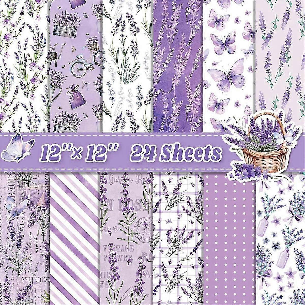 24 Sheets Double-Sided Scrapbook Paper with Bows Pattern - 12x12inch Decorative Decoupage Card for Craft Projects