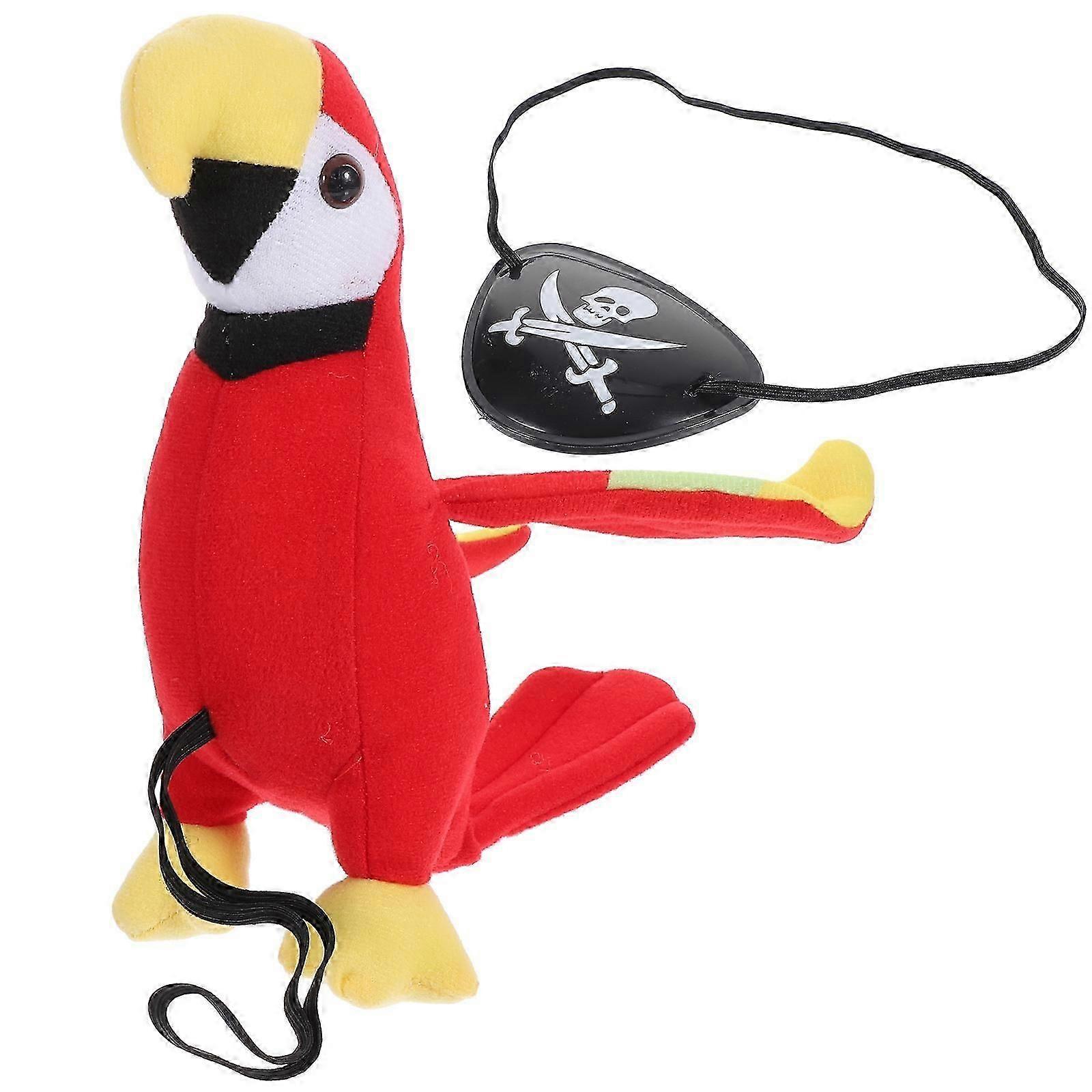Pirate Bird Prop Parrot for Pirate Role Adult Pirate Accessories Stage Performances Plush Material 1Set