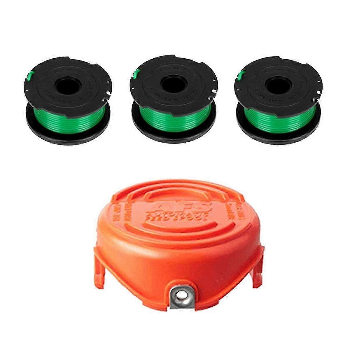 Trimmer Spool Line (3PCS) and Cap (1PCS) Replacement for GH3000, LST540, LST540B, and GH3000R Lawn Mowers - 080-/90583594 Compatible