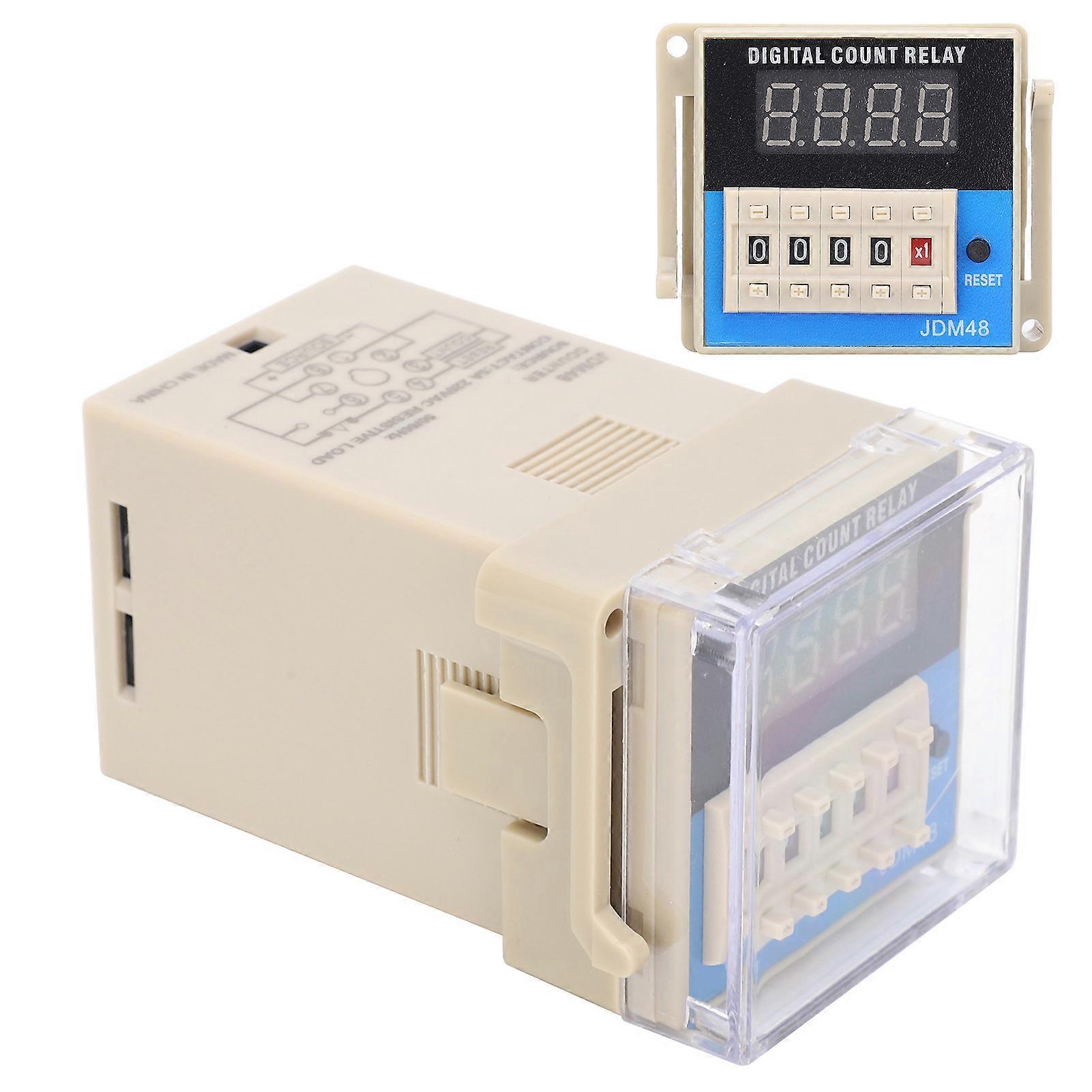 JDM48AC220V Digital Time Relay 0.36" Red LED 5A Industrial Control