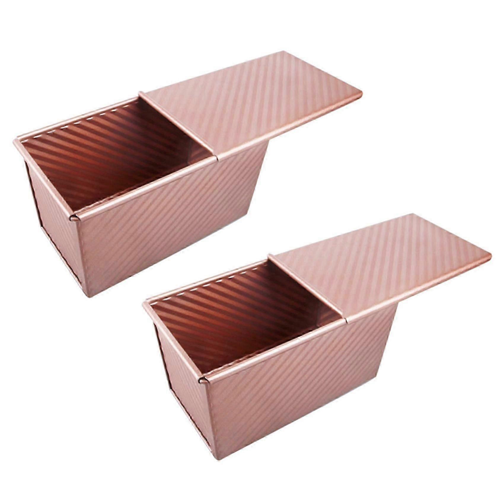 2X Backen Pullman Kastenform mit Deckel, Brotform mit Deckel, Antihaft-Rechteck Wellpapp-Toastbox für