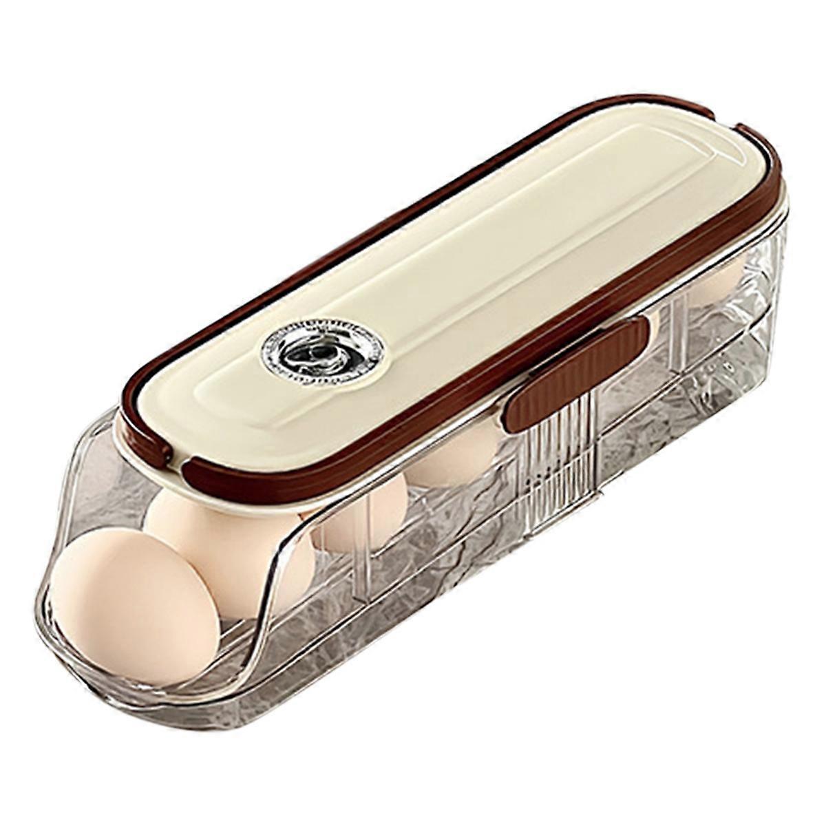 Automatic Rolling Large Capacity Egg Storage Refrigerator Storage Box Egg Fresh-Keeping Rack Household Kitchen Tools A