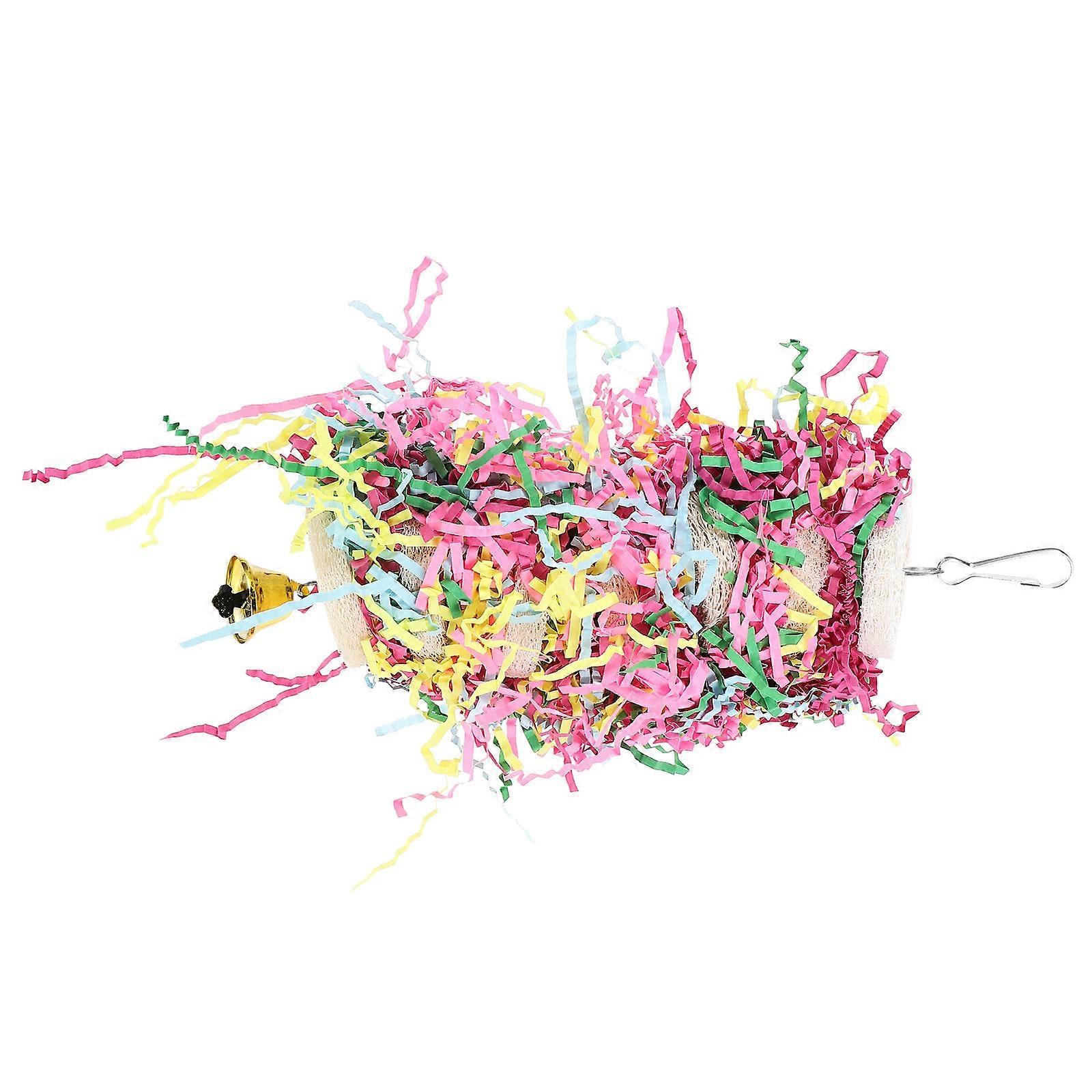 Bird Parrot Toy Hanging Chewing Toy with Bell 5Pcs Safe Durable Shredding