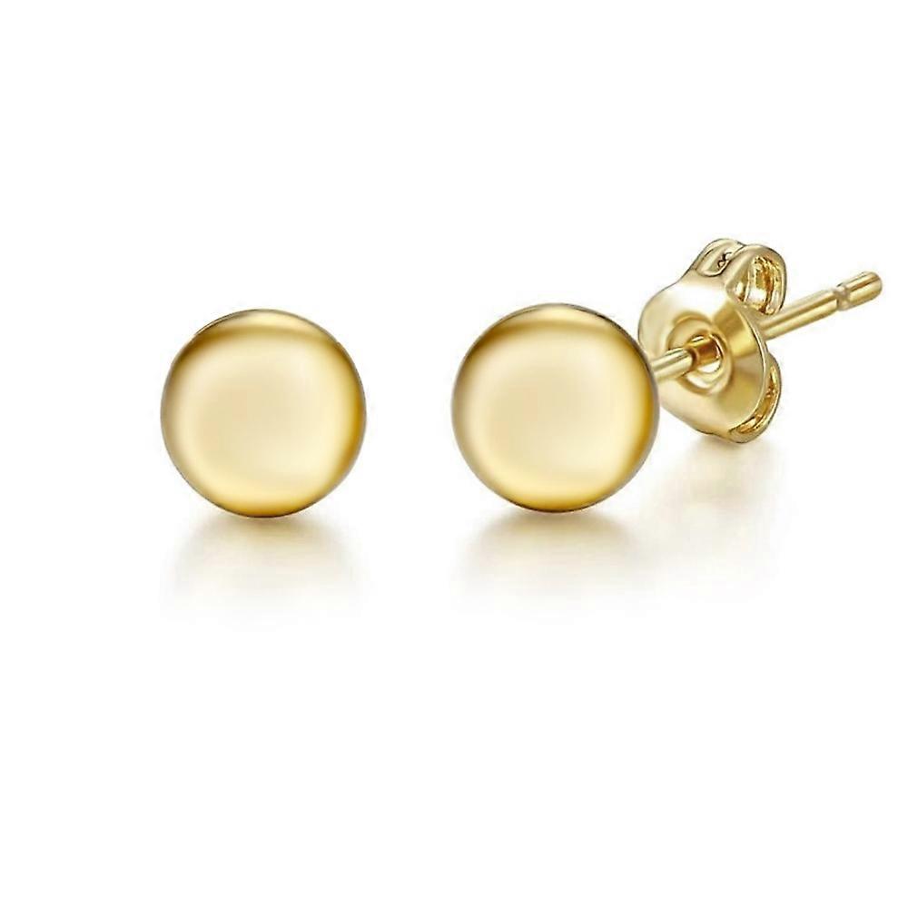 Jewelco London 女士 18K 黄金 3D 圆珠球形耳钉 - 5mm