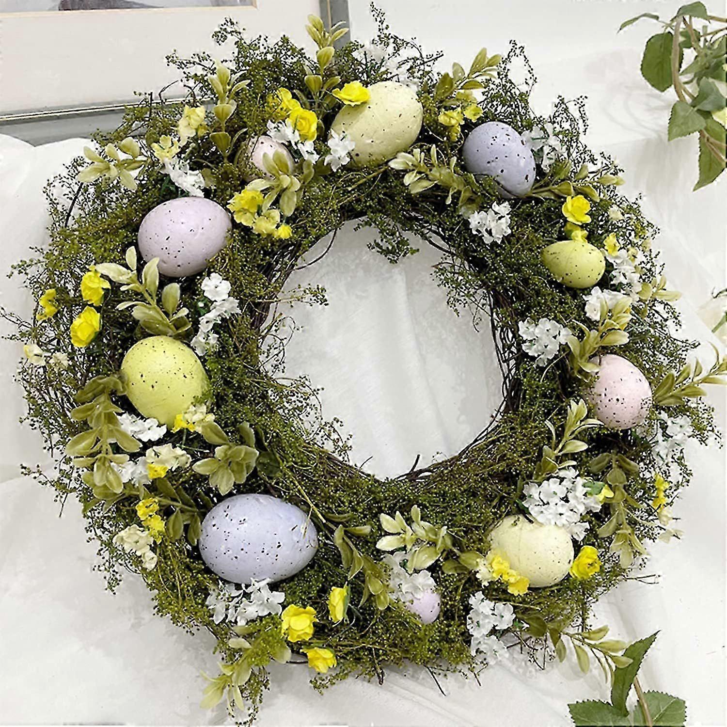 Artificial Easter Wreath Decoration - 40cm for Easter Holiday Home Party Wall Decoration