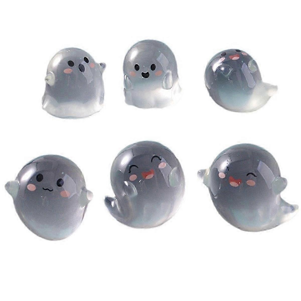 6 PCS Luminous Mini Figures Ghost Devil Ornaments Decor Halloween Party Decor Home Gift Halloween Decor Horror Props