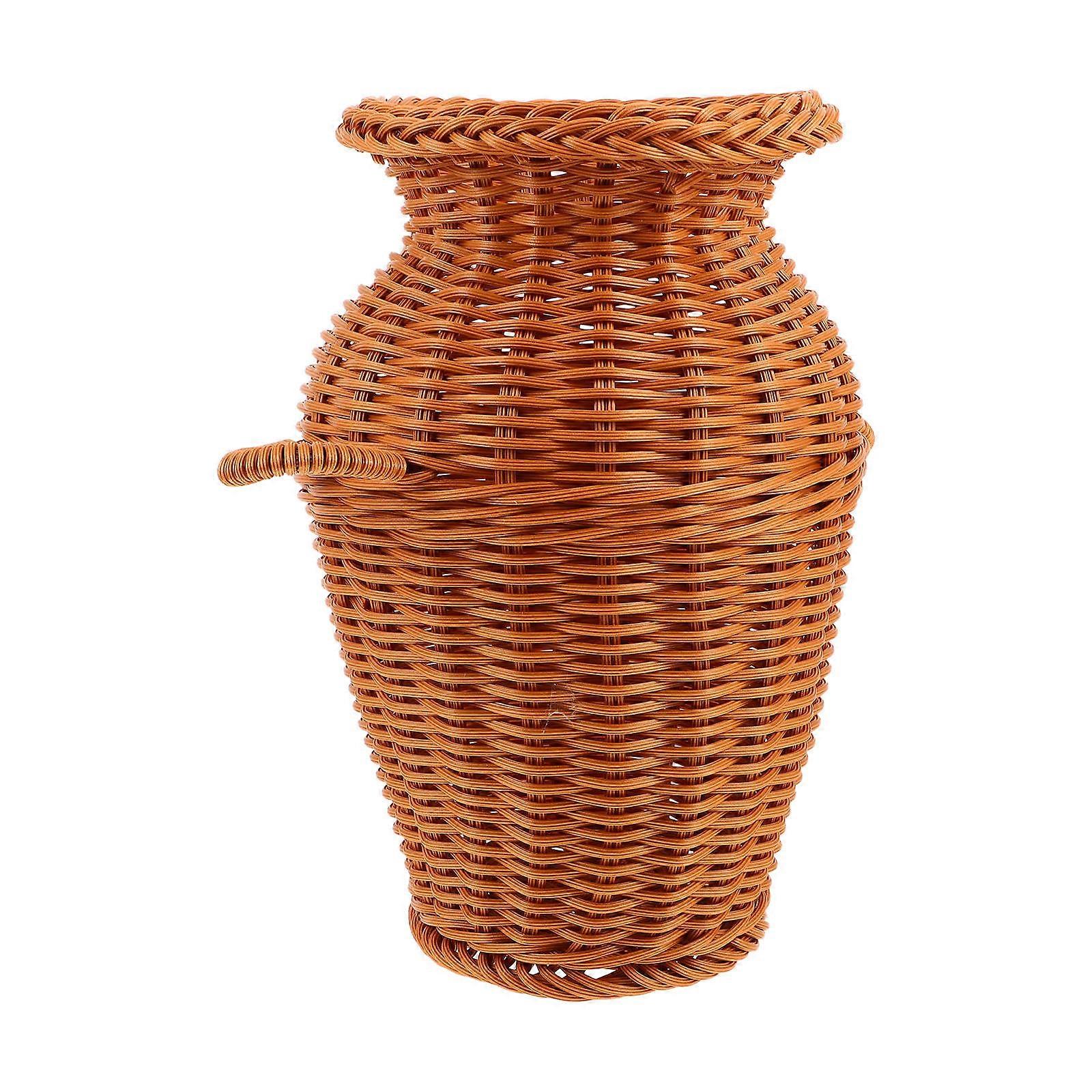 Artificial Rattan Flower Vase Farmhouse Vase Decorative Use 3Pcs Set