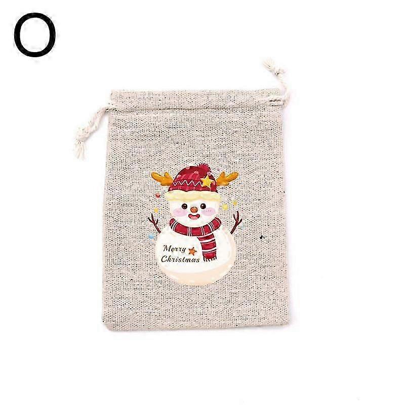 Christmas Linen Bag Candies Drawstring Gift Storage