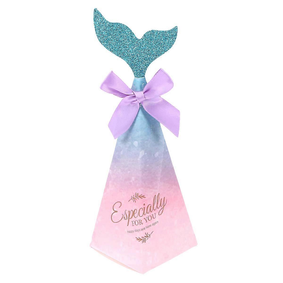 Pyramid Candy Boxes Mermaid Style Wedding Gift Box for 50Pcs