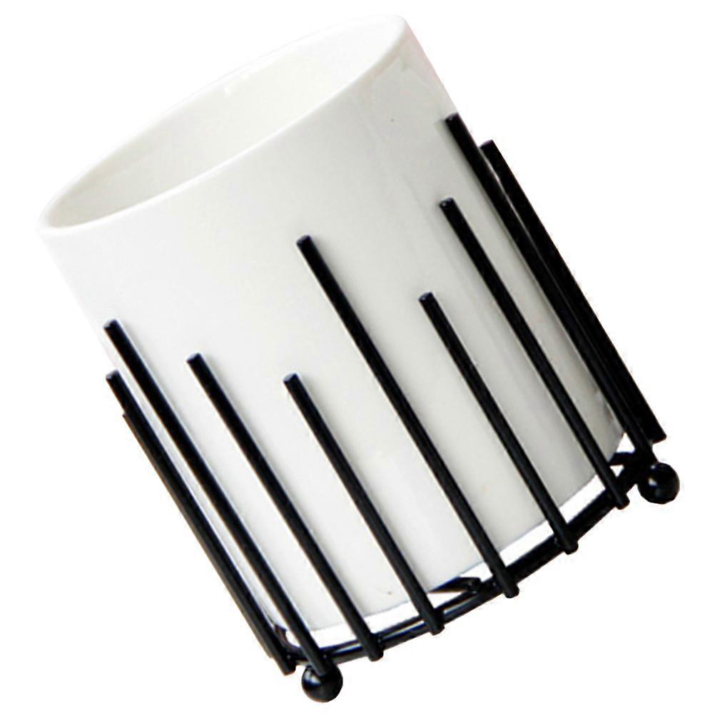 Black Ceramic Utensil Holder for Chopstick and Spoon Storage 3Pcs