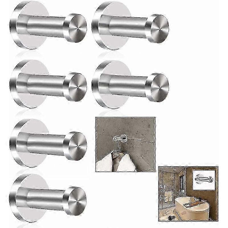 Robe Hooks, 6 Pcs Stainless Steel Wall Mounted, Chrome Finish