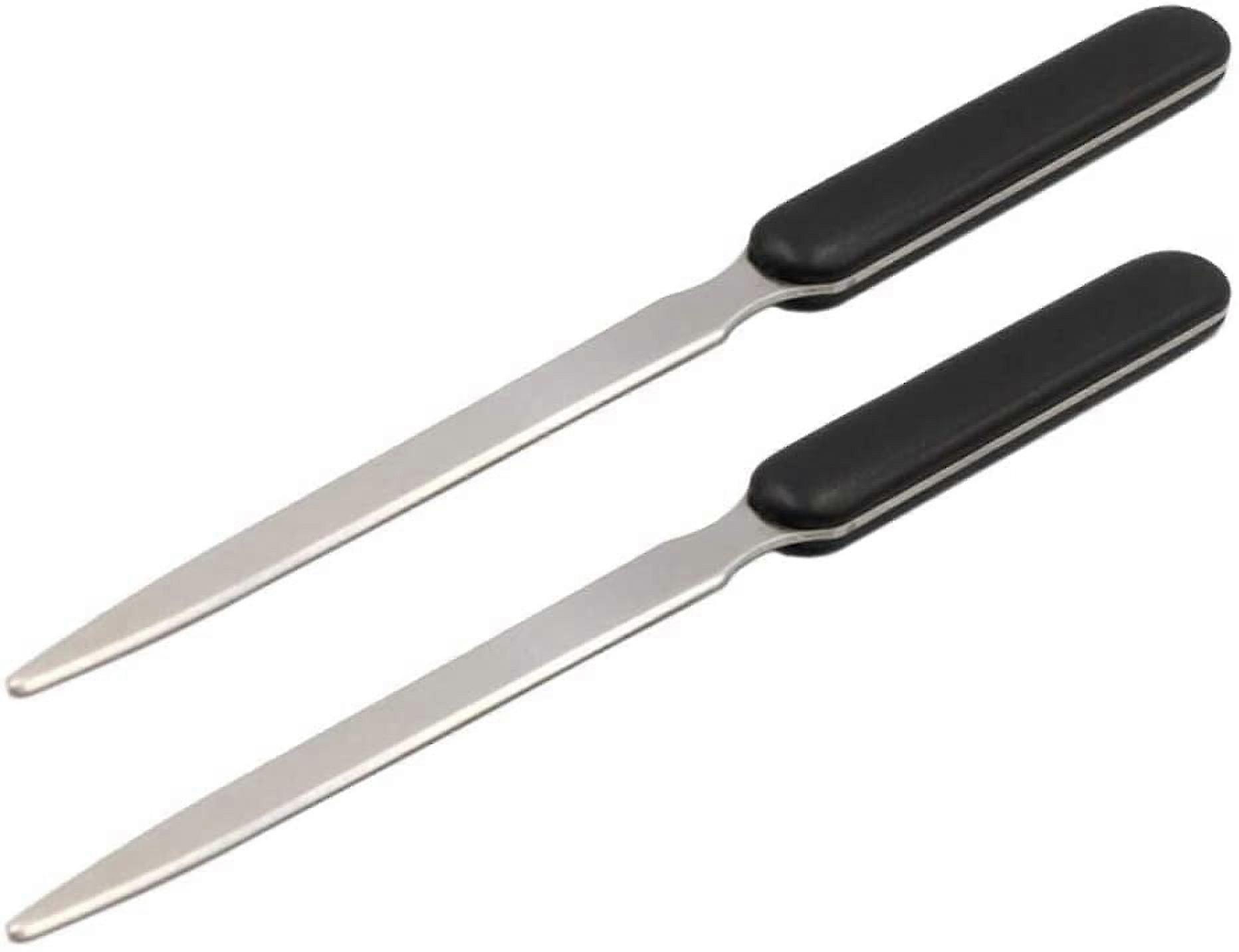2 Pieces Stainless Steel Envelope Opener with Plastic Handle Letter Openers Lightweight Envelope Slitter Envelope Opening Slitter, Black Handle