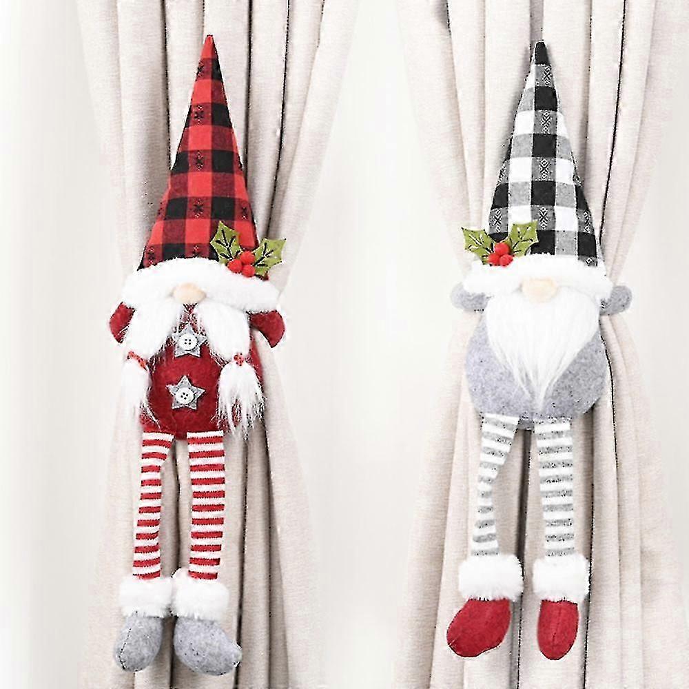 Curtain Tieback Buckle Set Of 2, Mr And Mrs Gnome Curtain Tiebacks Holder Fastener Buckle Window Ornaments Decorations Home Dcor