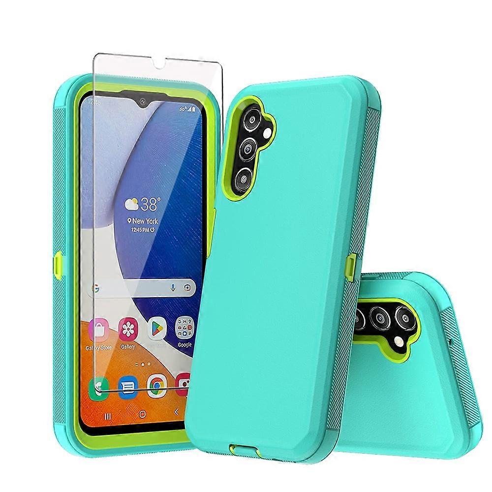 Xhy compatible with Samsung Galaxy A15 5G Case with Screen Protector, 3-in-1 Shockproof Armor, Military-Grade Heavy Duty Rugged Protection -
