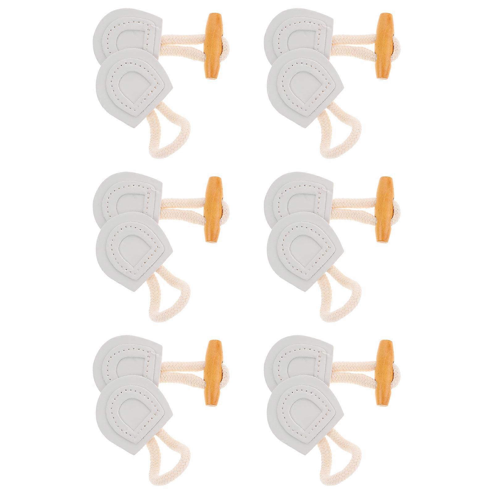 Clothing Toggle Button Coat Buckles for Decoration 12Pairs Wood