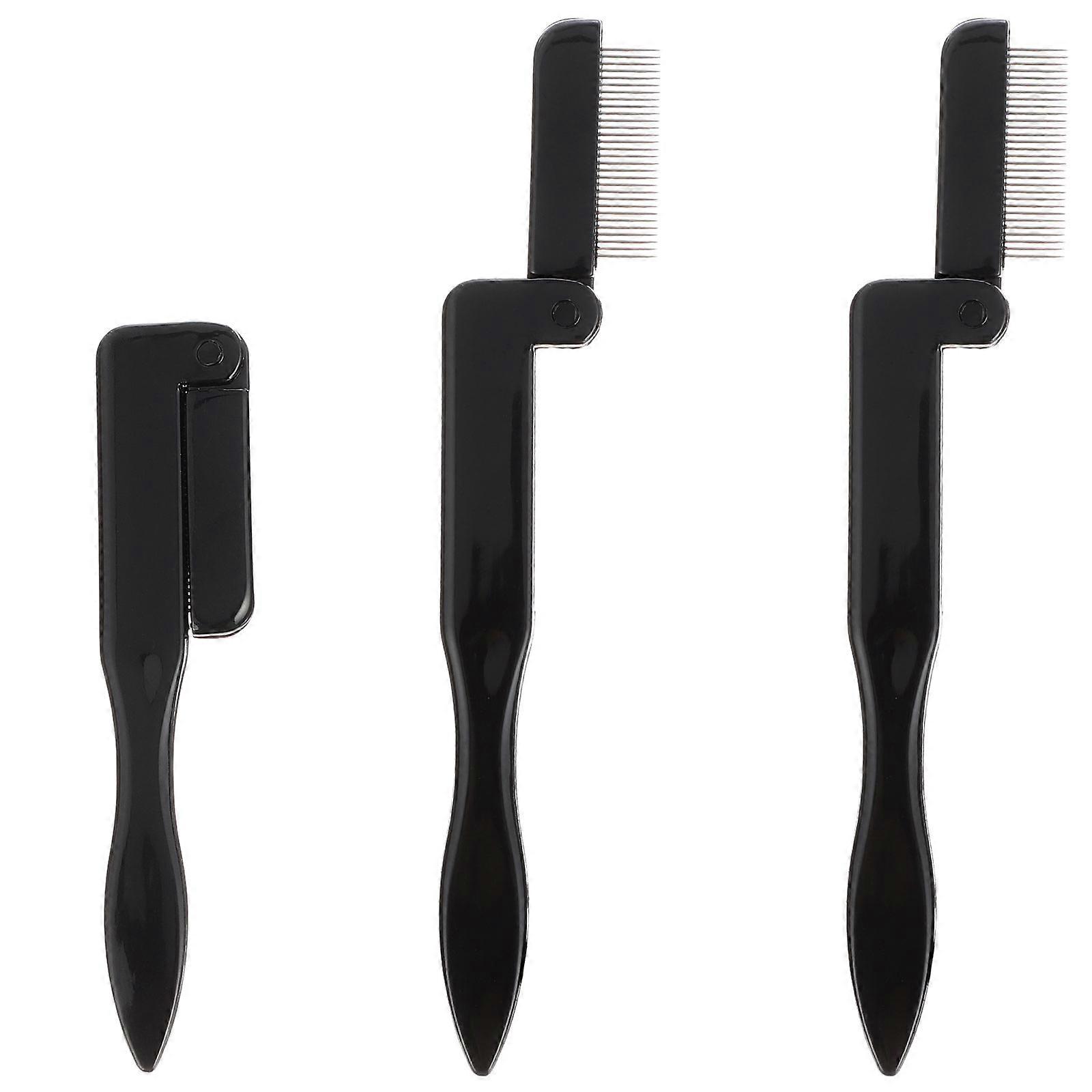 Eyebrow Comb Makeup Tool for Eyelash Grooming 3Pcs Foldable Brush