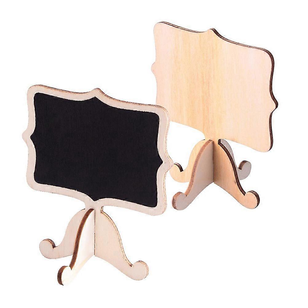 Mini Chalkboards with Stand for Leaving Message 14Pcs Black Wood Material