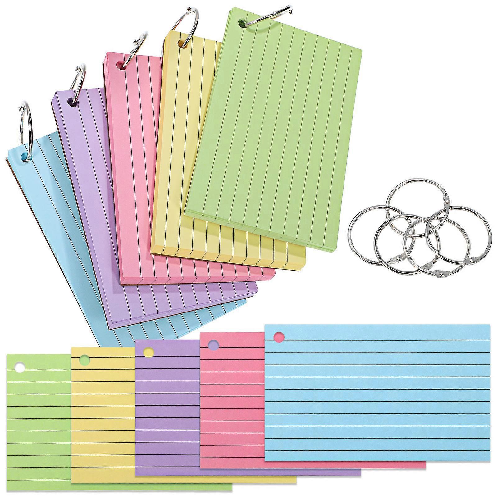 Index Cards Bulk 1000 Pcs Multi-functional Flash Cards With Rings Perfect For Categorizing Notes In Workplace And University