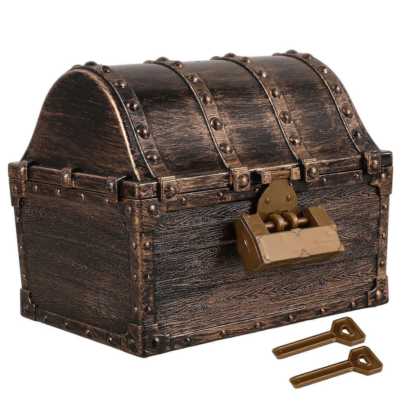 Pirate Vintage Treasure Chest Plastic Keepsake Box for Storage 2Pcs