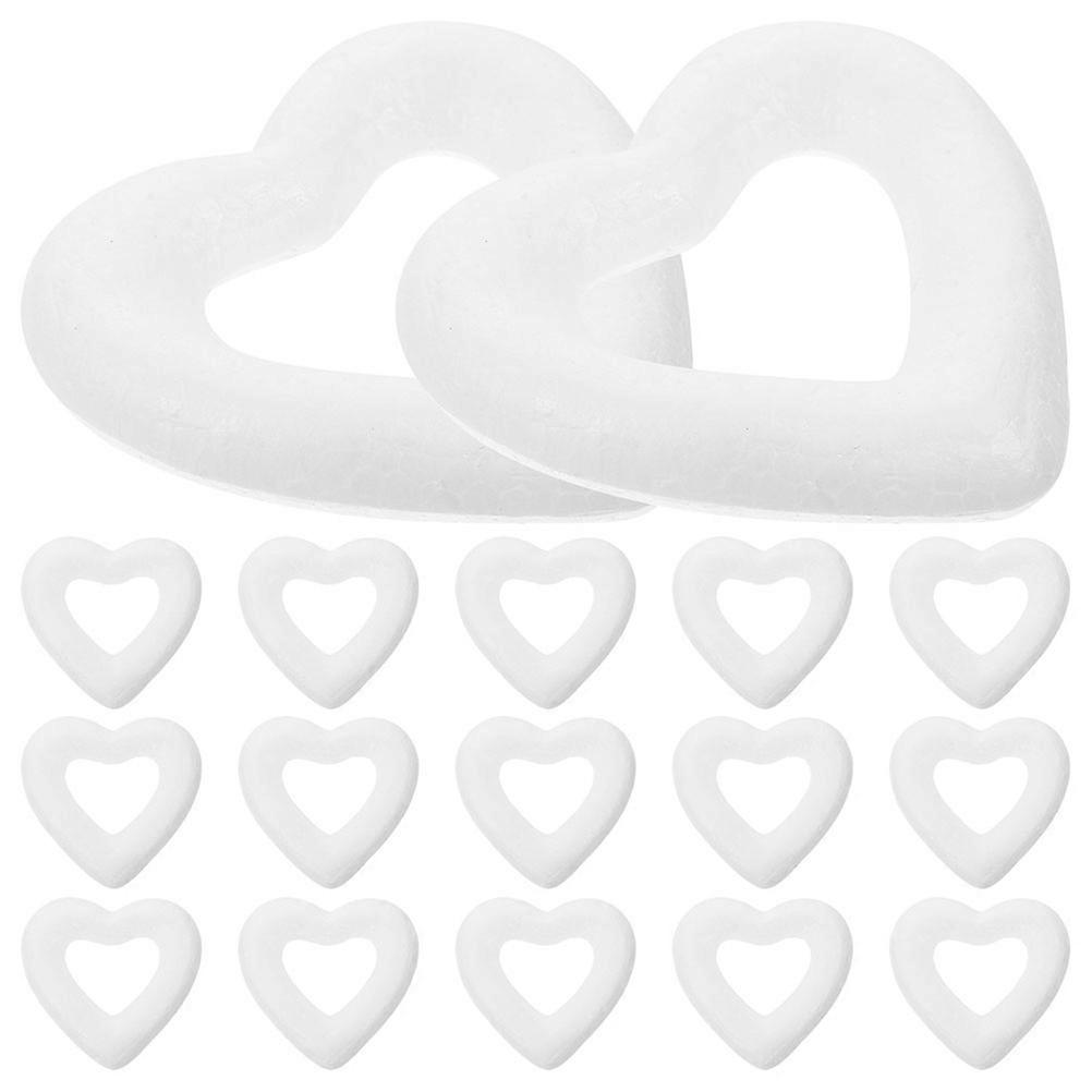 Heart Shaped Wreath Forms Foam Heart Wreath for Decoration 225Pcs White