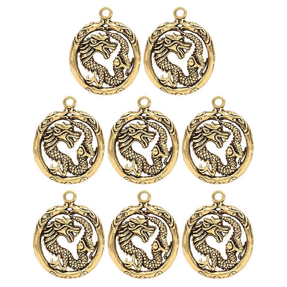 Decorative Dragon Charm Brass Pendant for Necklace Making 32Pcs Set