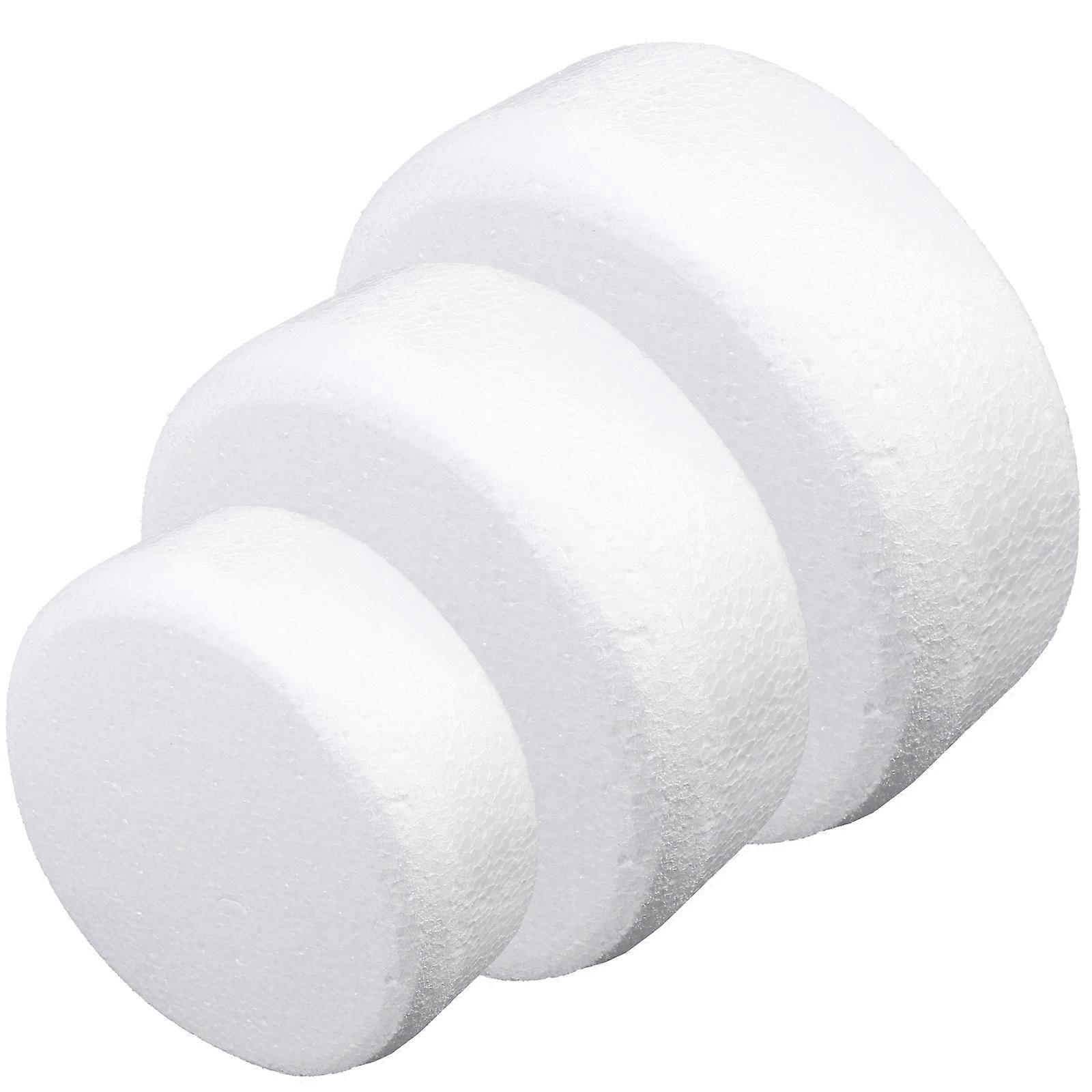 Round Foams Cake Model for Decoration 9Pcs White Cake Craft Set