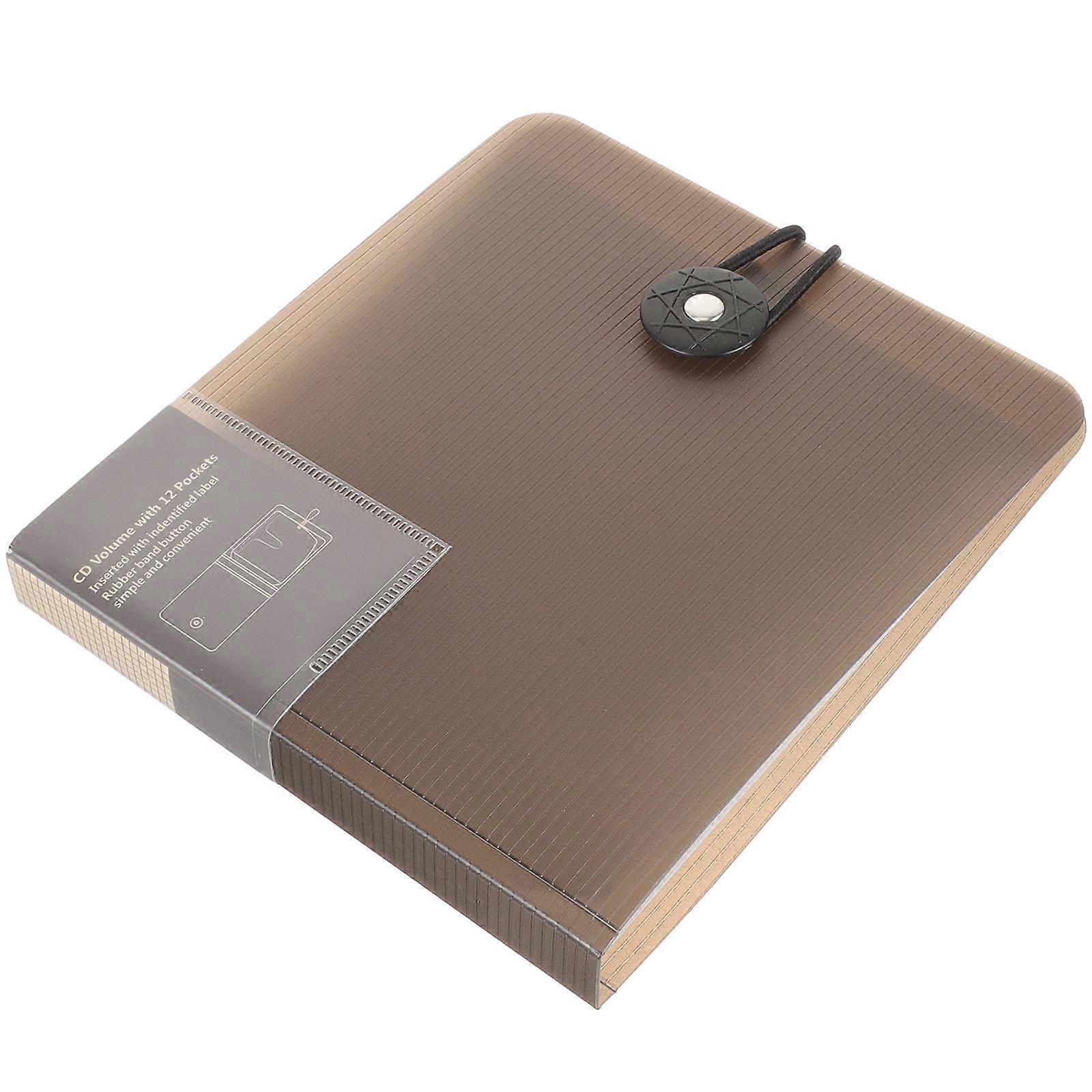 12 Capacity Cds Holder PP Material Coffee Color with Scratch-Proof Interior for Home Use