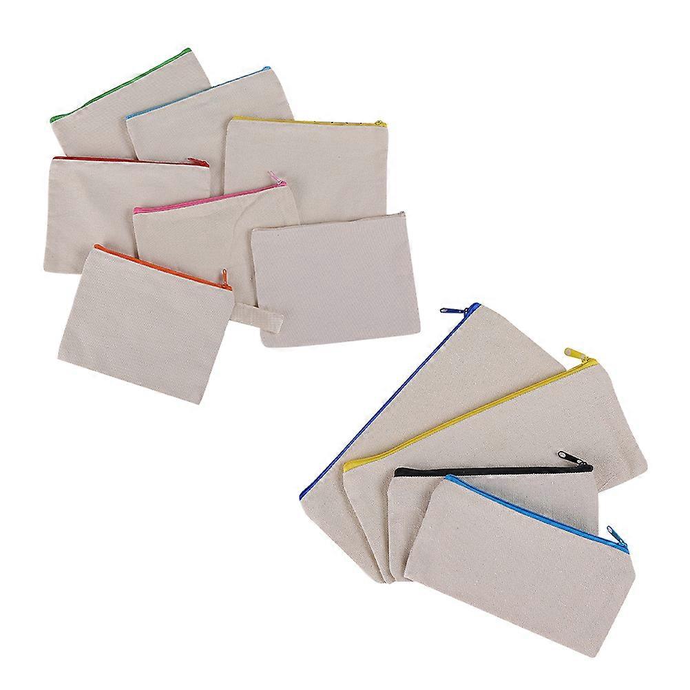 Canvas Pen Case Zipper Pencil Box for Kids Use 20Pcs Multi Color Bag