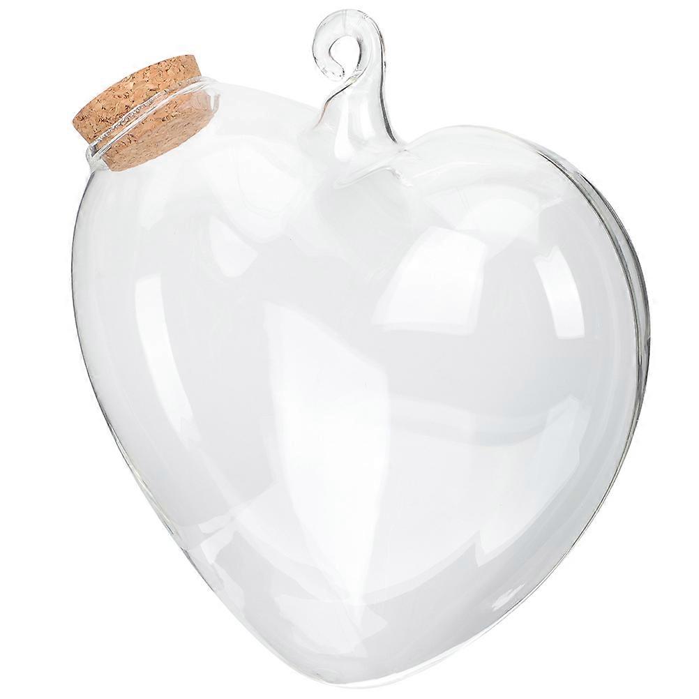Heart Shaped Wishing Bottle Glass Container for Storage 4Pcs Transparent Hanging