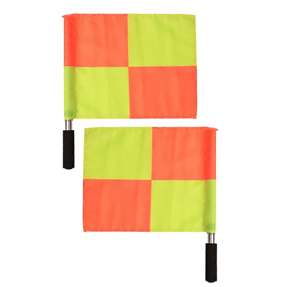 Soccer Referee Flag 4Pcs Large Checkered Pattern for Training