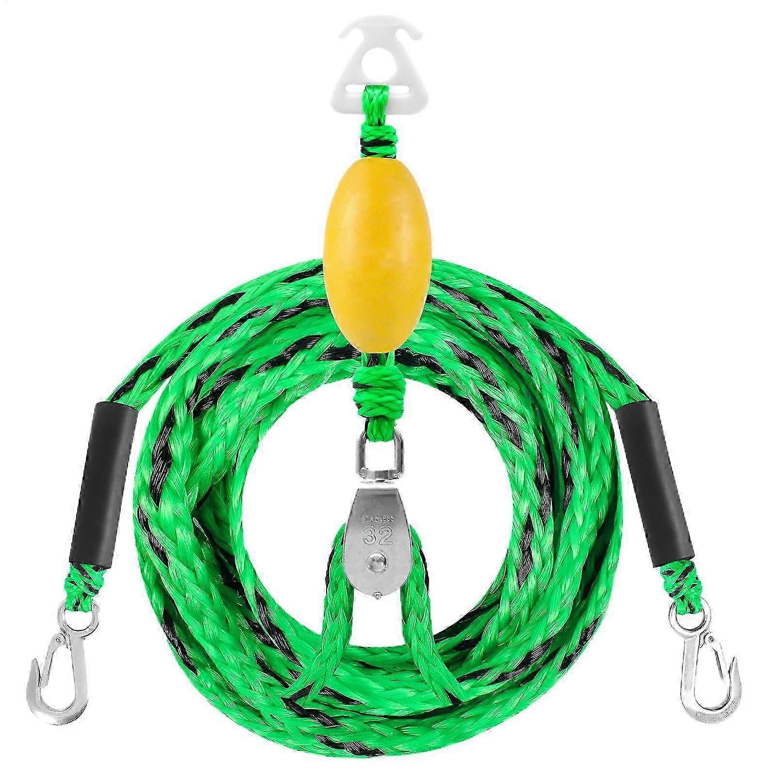 2025 Waterski tow belt, ski boot tow rope with quick coupling Highstrength water sports tow connector for professionals, enthusiasts beginners Green