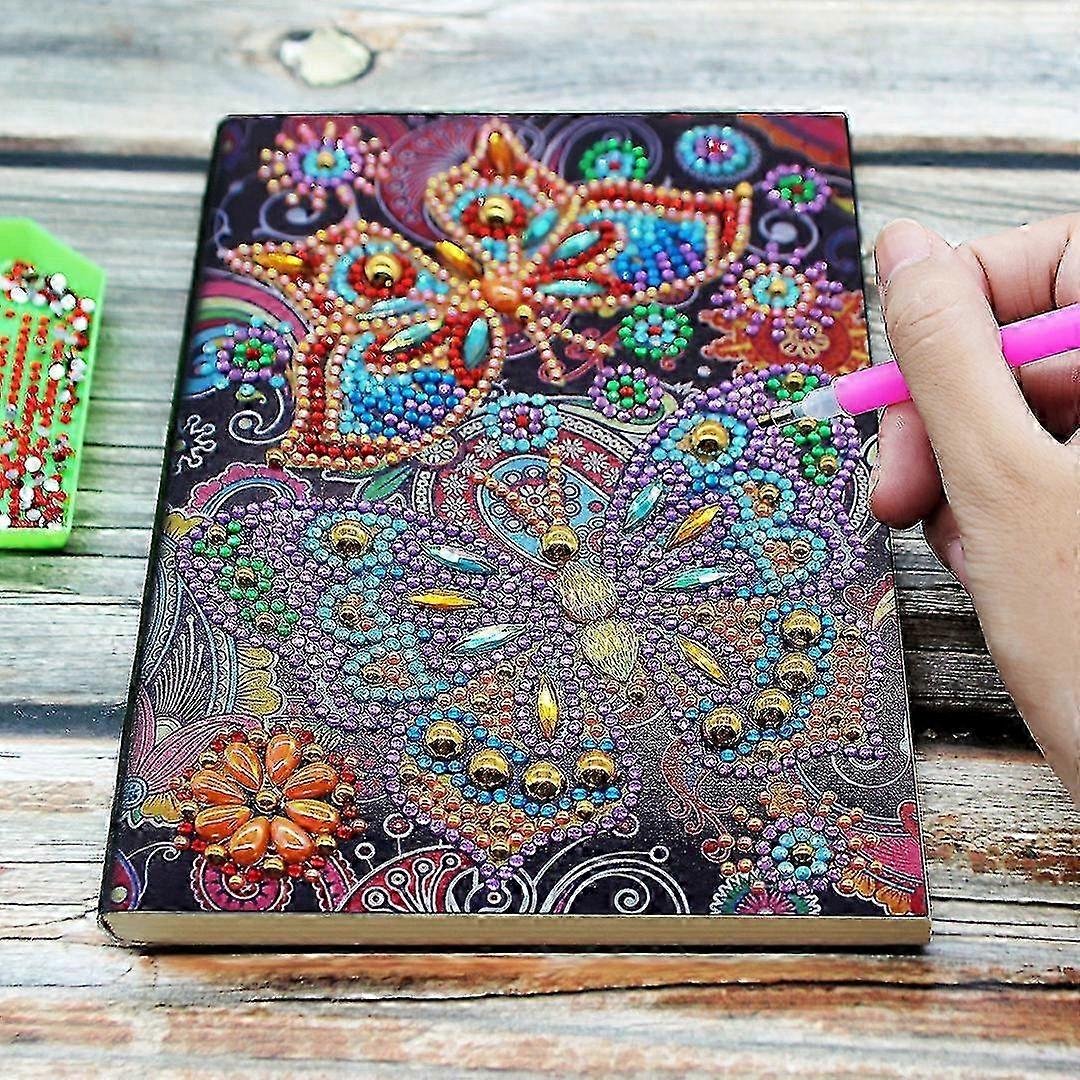 2025 DIY Diamond Painting Art 5D Cross Stitch Thin A5 Notebook Blank,Writing Notebook Book Secret Diary for Girls Sketchbook for Adults Memo Pads Indi