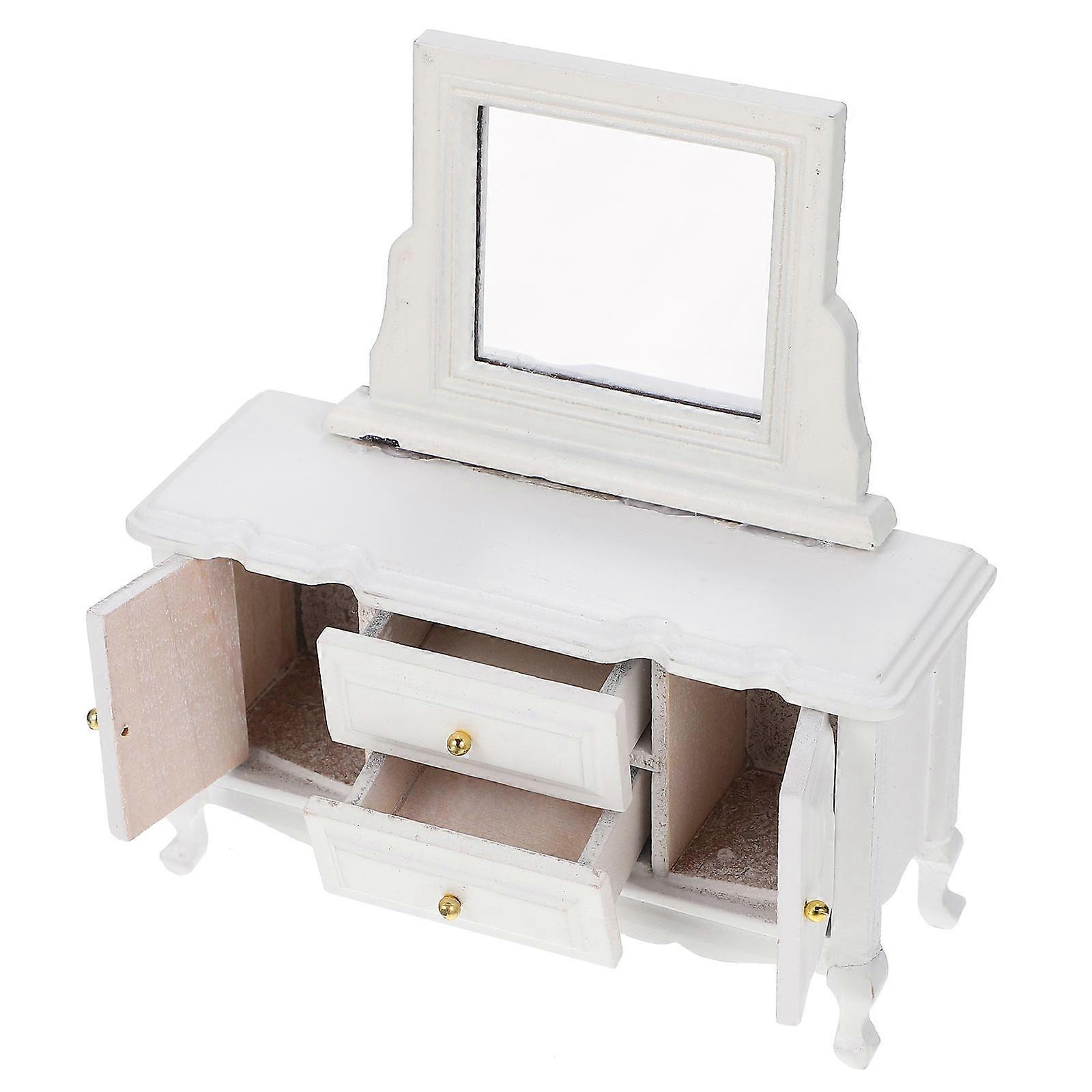 Doll House Dressing Table Wooden Miniature Model for Decoration