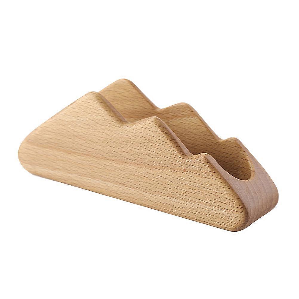 Wooden Mountain Shape Storage Box For Office Use Professionals Light Brown 1Pack