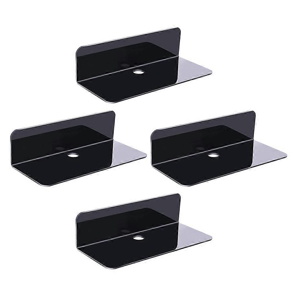 Floating Shelves Small Display Shelf for Storage Use 16Pcs Black Adhesive