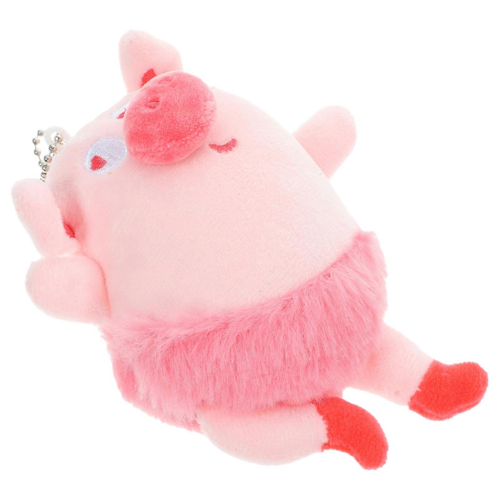 Plush Pig Pendant for Bag Decoration 2Pcs Cute Hanging Soft Pink