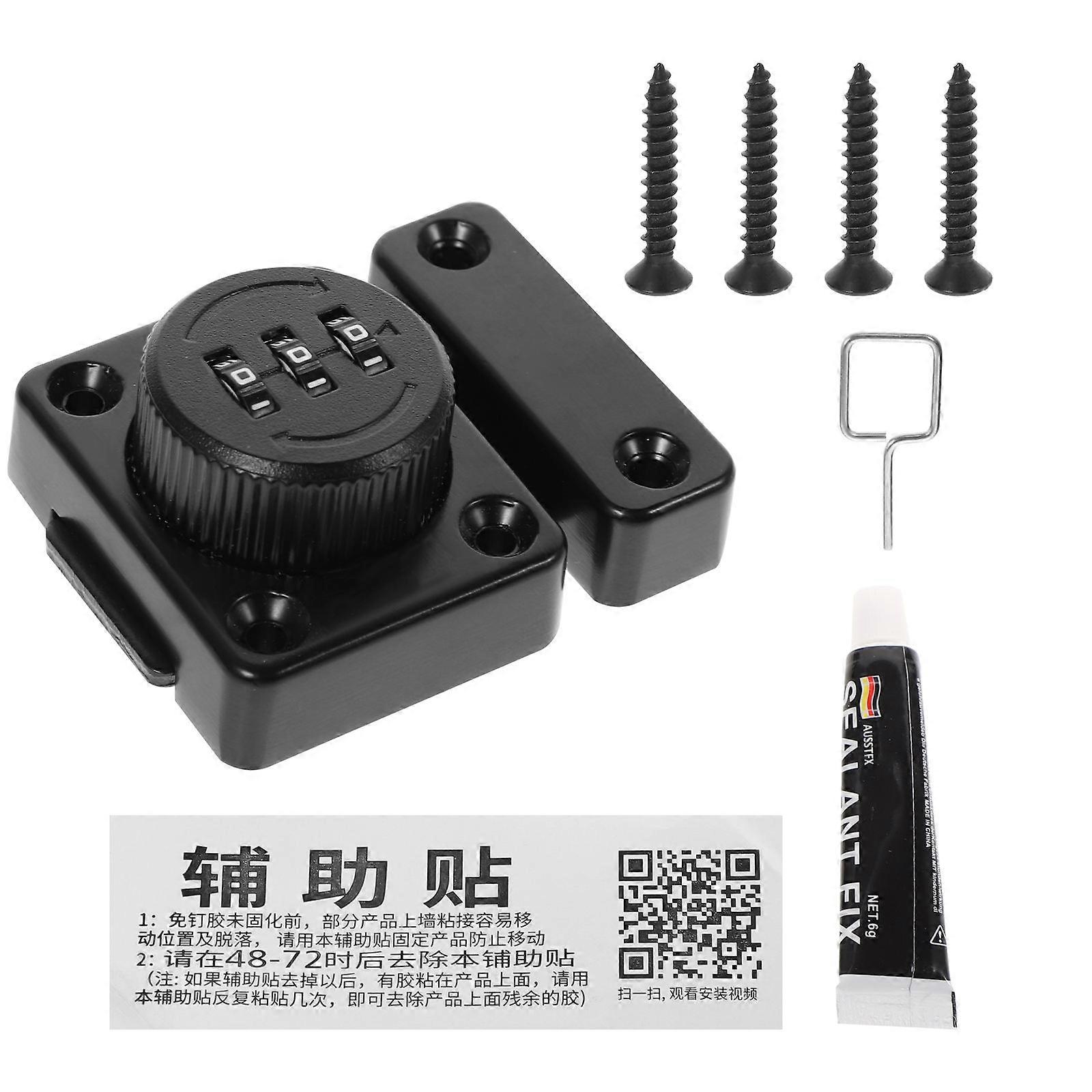 Keyless Cabinet Lock 5Pcs Combination Lock For Drawer Electric Box Privacy Protection 5X2Cm Black