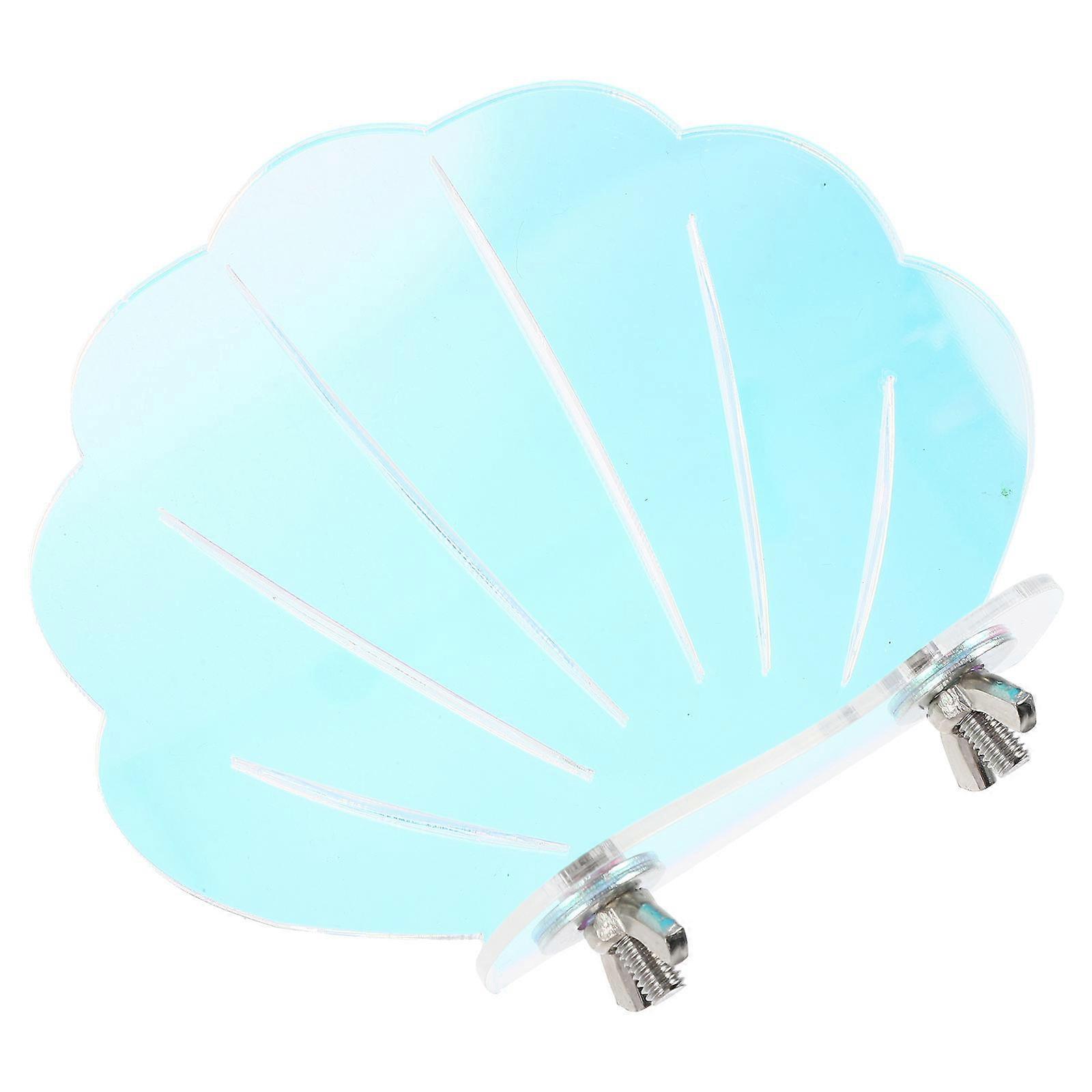 Shell Shape Bird Platform Acrylic Perch Stand for Parrots 5Pcs Sky-Blue