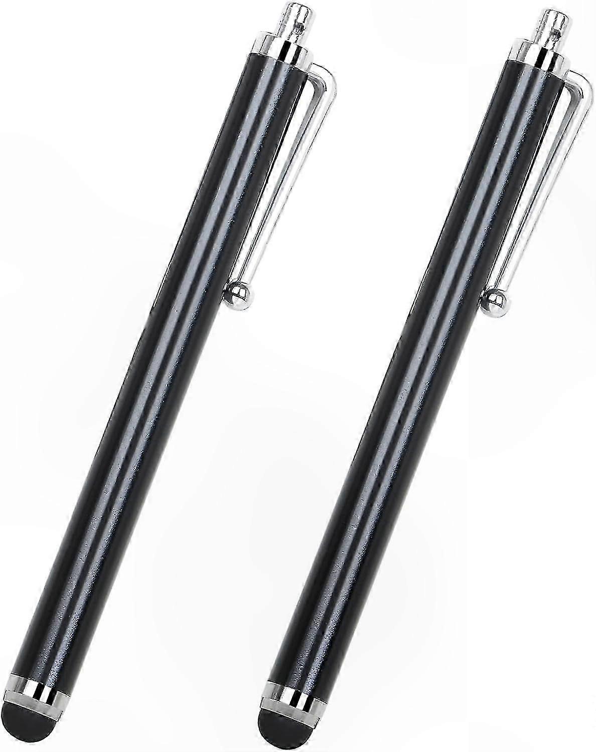 Silicone Tip Stylus Pen Set for Touchscreen Devices, Compatible with Tablets, Phones, and Laptops, 2-Pack Black