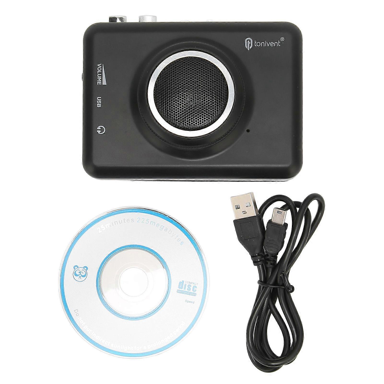 Cassette Players Upgrade Portable USB Tape to MP3 Converter with Detachable Speakers for Laptops and CD Burners