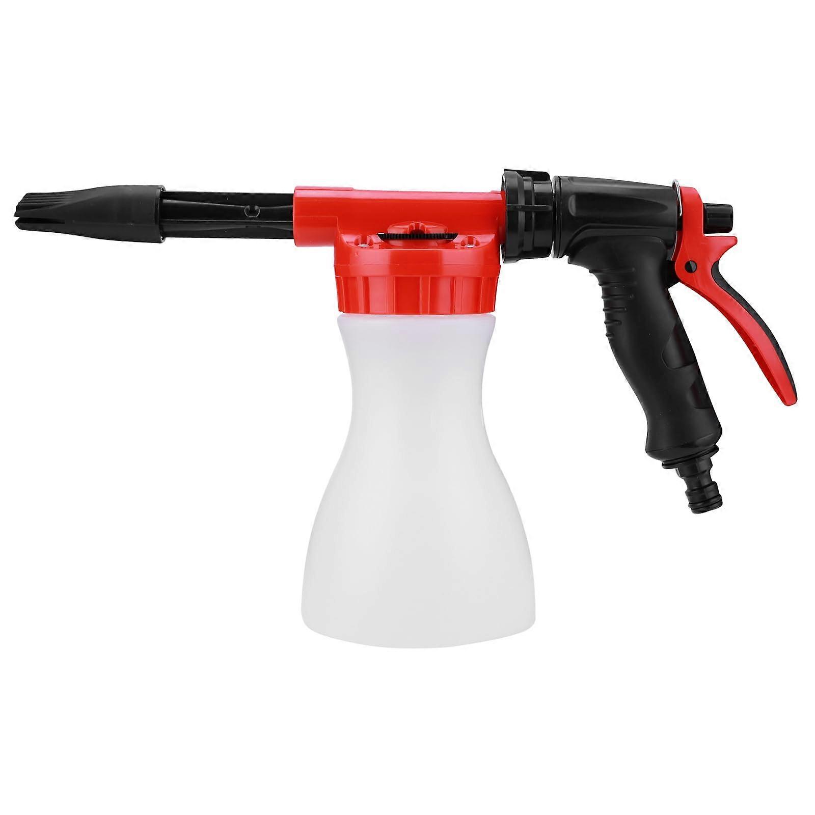 Snow Foam Gun Sprayer 900ml, AntiSlip Handle, Adjustable Car Wash Lance, Universal Hose Compatible, Red