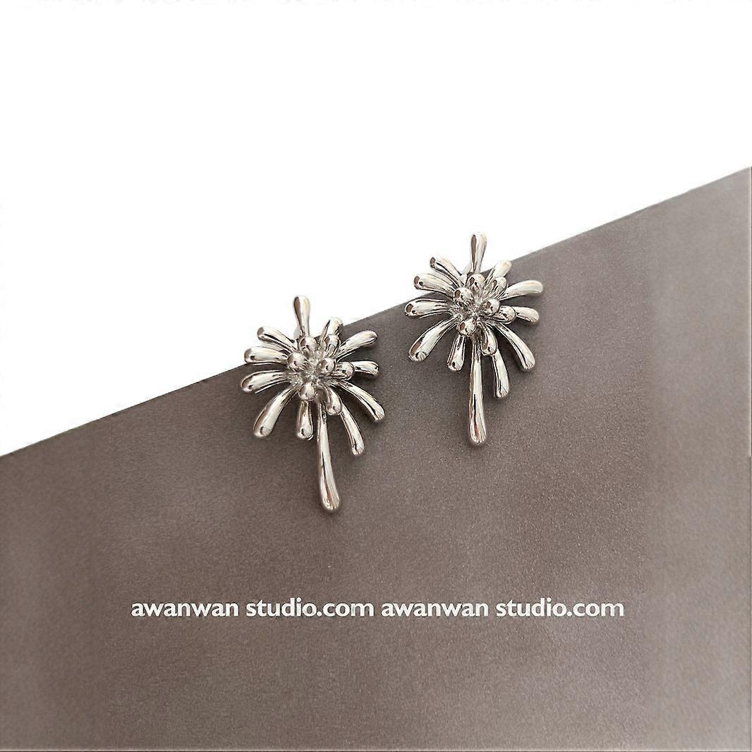 Firework Earrings, Vintage Metal Style Exaggerated Bold Irregular Design